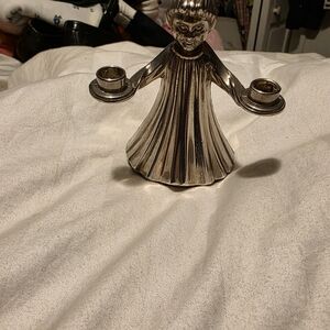 Elegant Silver Angel Sculpture
